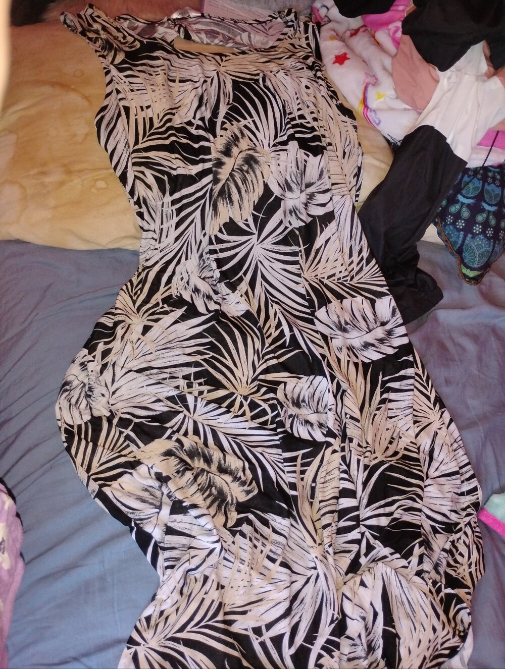 Dolce & Gabbana Plus Size Black and White Print Maxi Dress